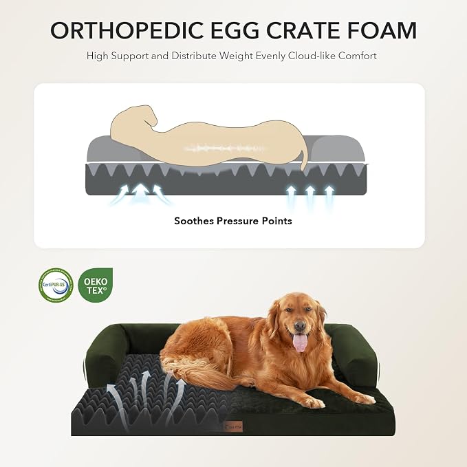 Orthopedic Dog Beds for Extra Large Dogs, Waterproof Egg Crate Foam XL Dog Bed - Image 2
