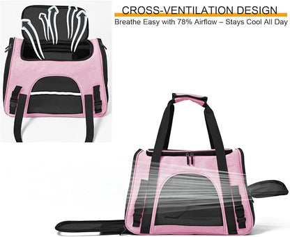 Dog Cat Carrier Soft for Small Pet Up to 16 Lbs TSA Airline Approved Travel - Image 6
