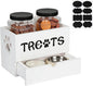 Dog Treat Jar for Countertop, 9.8 * 5.1 * 6'' 2 Layer Dog Treat Container by TOWEBOORY