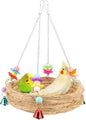 Hypeety Natural Handwoven Straw Nest Bed Large Bird Swing Toy by Hypeety