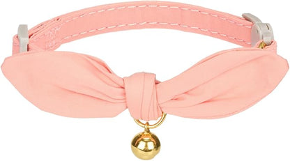 Bunny Ear Cat Collar with Bell and Bow Tie, Breakaway Cute Bowtie Kitten Collars by YUDOTE