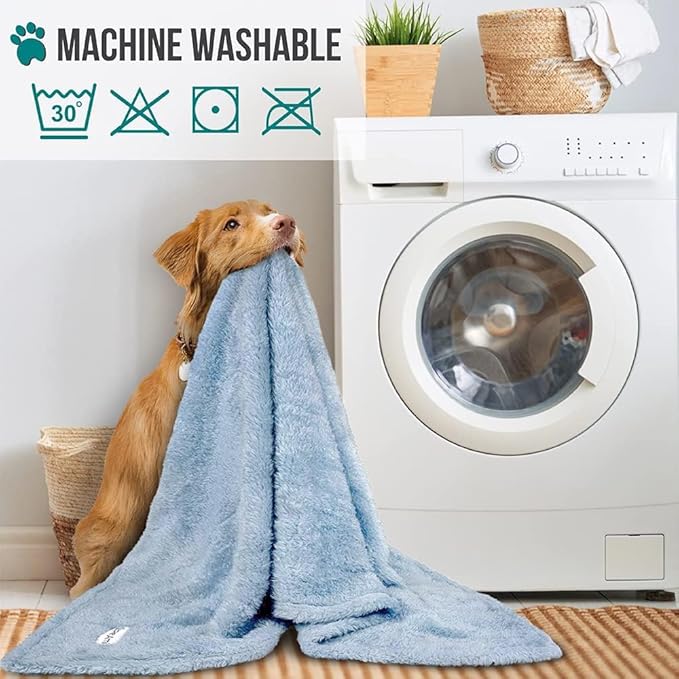 PetAmi Dog Blanket for Large Medium Dogs Blue, Fluffy Soft Puppy Blanket - Image 6