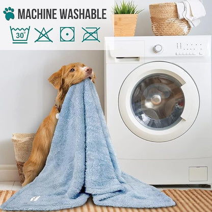 PetAmi Dog Blanket for Large Medium Dogs Blue, Fluffy Soft Puppy Blanket - Image 6