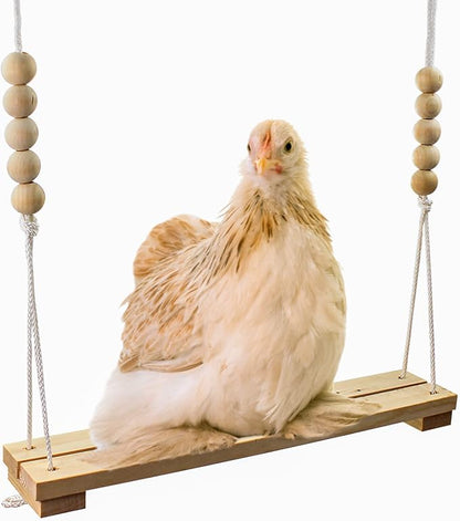 Chicken Swing Toy for Coop Handmade in USA Natural Safe Wooden Accessories - Image 2