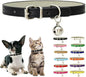 Black XS Dog Collar with Bell, Soft Pu Leather Cat Collars Adjustable Buckle by Weimostar