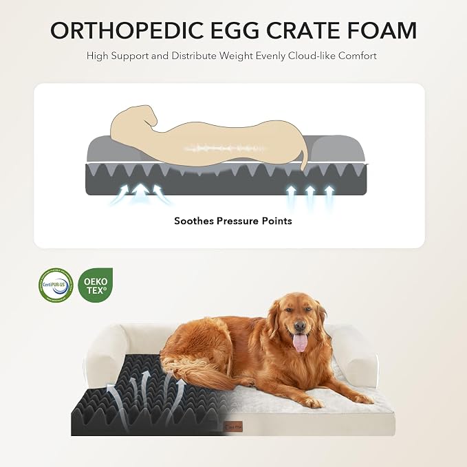 Orthopedic Dog Beds for Extra Large Dogs, Waterproof Egg Crate Foam XL Dog Bed - Image 2