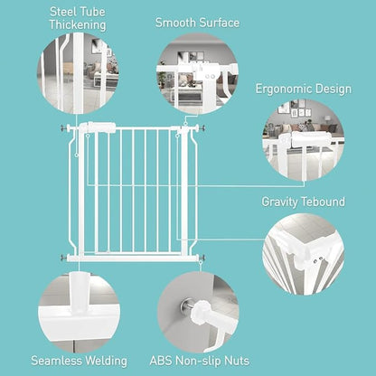 WAOWAO Baby Gate 71.65-76.35" Extra Wide Pressure Mounted Walk Through Swing - Image 2