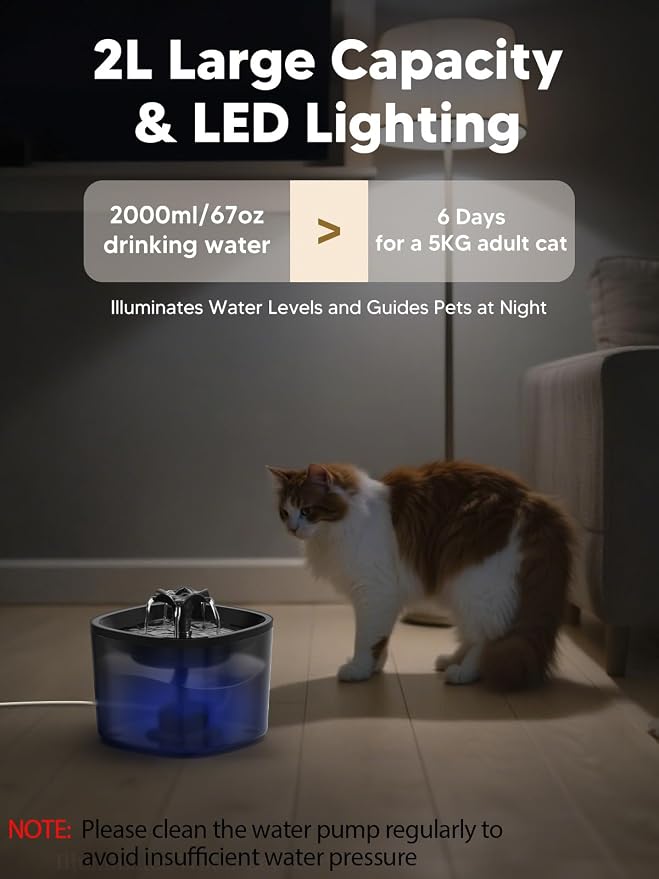 Automatic Cat Feeder and Water Fountain, 5L/20 Cups Timed Cat Dry Food Dispenser - Image 6