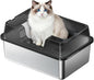 Stainless Steel Litter Box, XL Enclosed Cat Litter Boxes by Garvee