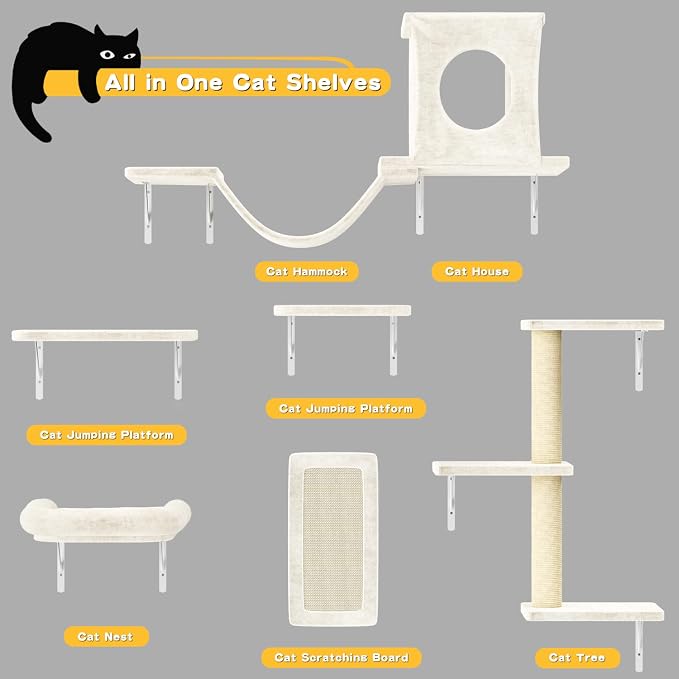 NUNU LAB Cat Wall Shelves, Indoor Cat Furniture - Image 7