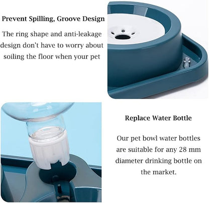 Double Dog Cat Bowl Set with Automatic Water Dispenser, Stainless Steel - Image 4