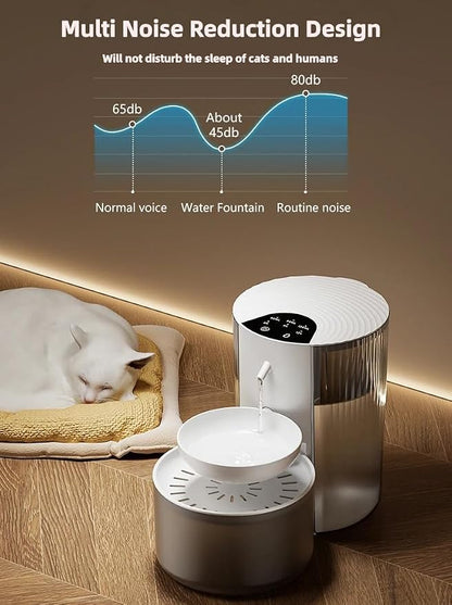 Wireless Cat Water Fountain No Filters, 3.5L Automatic Wastewater Separation - Image 7