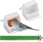IBWell 2 Pack Bird Water Bowl Clear Bird Food Container Bird Cage Feeder No by IBWell