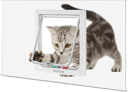 Cat Door for Window, 4 Locking Modes for Safety Cat Window Door, Fits 14"-24" - Image 2