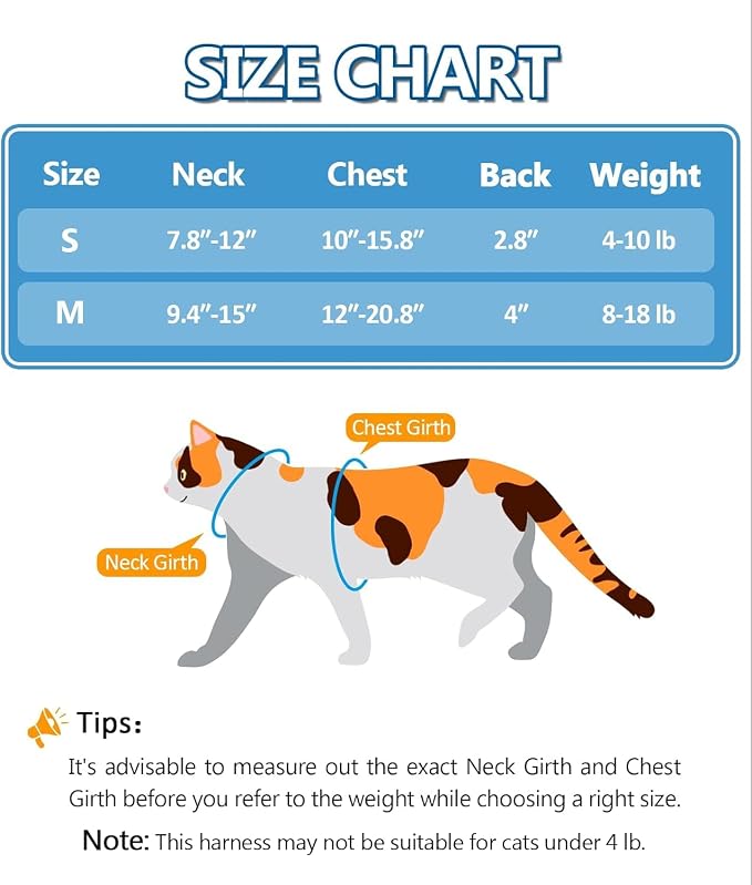 Halypet Cat Harness and Leash Set, Escape Proof Cat Harness, Soft Comfortable - Image 3
