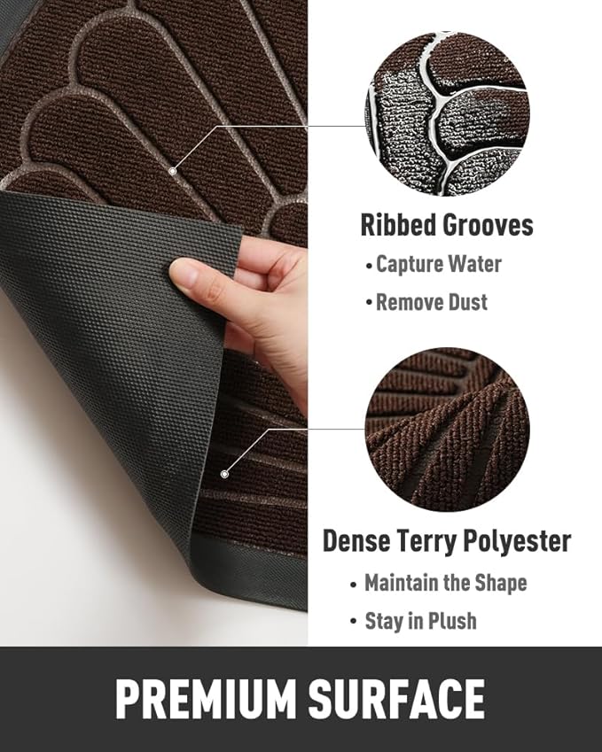 tchdio Door Mat Outdoor Indoor Entrance Doormat-Semicircular Durable Rubber Non - Image 4