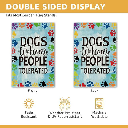 Dogs Welcome People Tolerated Garden Flag, Pet Lover Yard And Porch Flag - Image 3