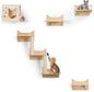 Cat Wall Shelves for Large Cats – Pine Cat Wall Furniture 9-Piece Climber Set by MIUZMORE
