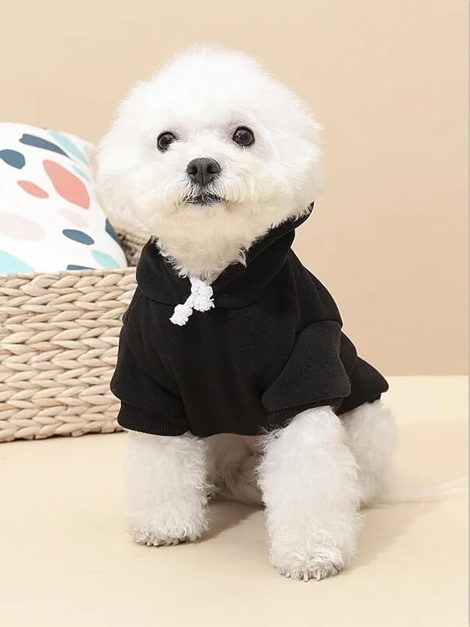 QWINEE Basic Dog Hoodie Sweatshirt Puppy Sweater Warm Cat Costumes Pet Clothes - Image 5