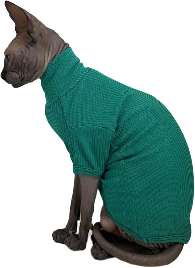 Sphynx Hairless Cats Shirt Breathable Cat Turtleneck Sweater Pullover Kitten - Image 3