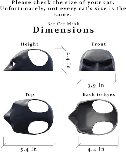 Black Bat Cat Mask and Cloak Costume - Image 4