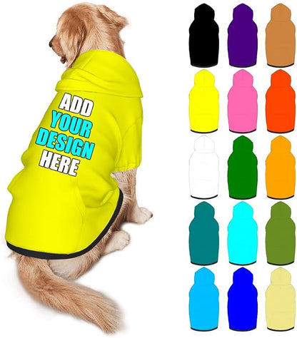 Custom Dog Hoodie Personalized Photo Text Logo Name Dog Clothes, Soft & Warm by Mynvzrk