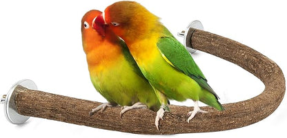 Rypet Parrot Natural Wood Stand Perch, Swing U Shape Natural Parrot Perch by RYPET