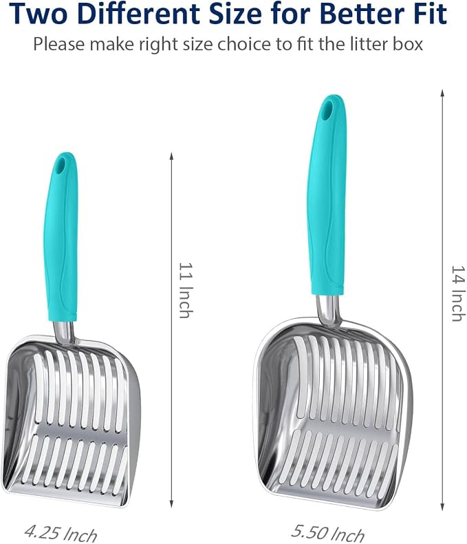 WePet Cat Litter Scoop, Aluminum Alloy Sifter, Kitty Metal Scooper, Deep Shovel - Image 4
