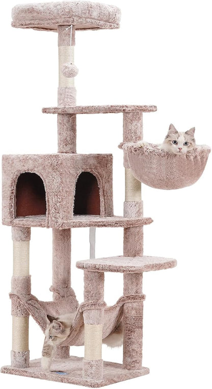 Hey-brother Cat Tree with Large Hammock, Cat Condo with Sisal-Covered by Hey-brother