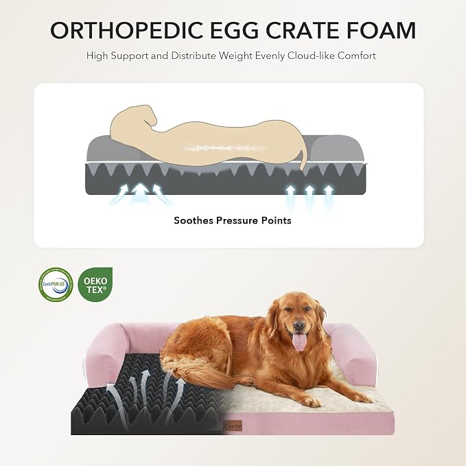 Orthopedic XXL Dog Beds, Waterproof Egg Crate Foam Big Pet Bed - Image 2