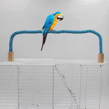 2 Pack Bird Rope Perch and Swing, Bird Cage Stand Pole Accessories, Climbing Toy - Image 5