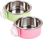 Dog Crate Bowl, Hanging Stainless Steel Removable Pet Crate Water & Food Bowls by QIYADIN