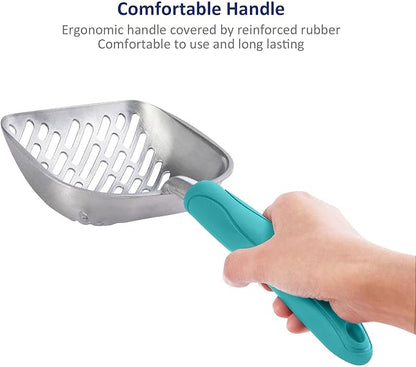 WePet Cat Litter Scoop, Aluminum Alloy Sifter, Kitty Metal Scooper, Deep Shovel - Image 3