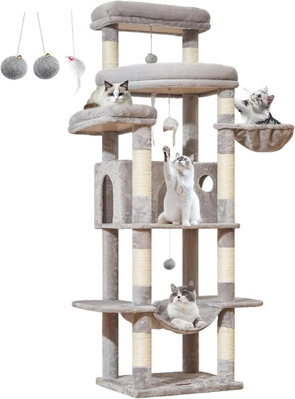 Taoqimiao 71 Inches Cat Tree for Large Cats 20lbs+, 3 Giant Perches, Widened - Image 9