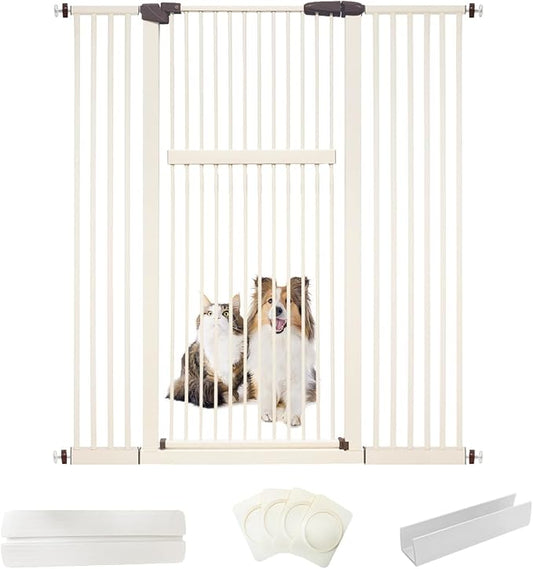 Lumizone Extra Tall Pet Gate 55.12" High Pressure Mounted 50.79"-55.11" Extra by Lumizone
