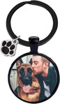 Custom Pet Photo Keychain Personalized Photo Pawprint Dog Tag Keychain Engraved by Eletizy