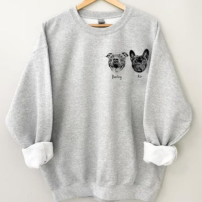 Personalized Dog Photo Sweatshirt, Custom Sweatshirt from Pet Photo, Cat Mom - Image 3