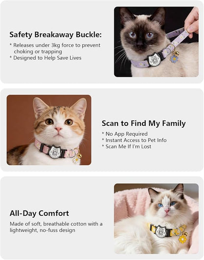 Cute Floral Breakaway Cat Collar - Image 5
