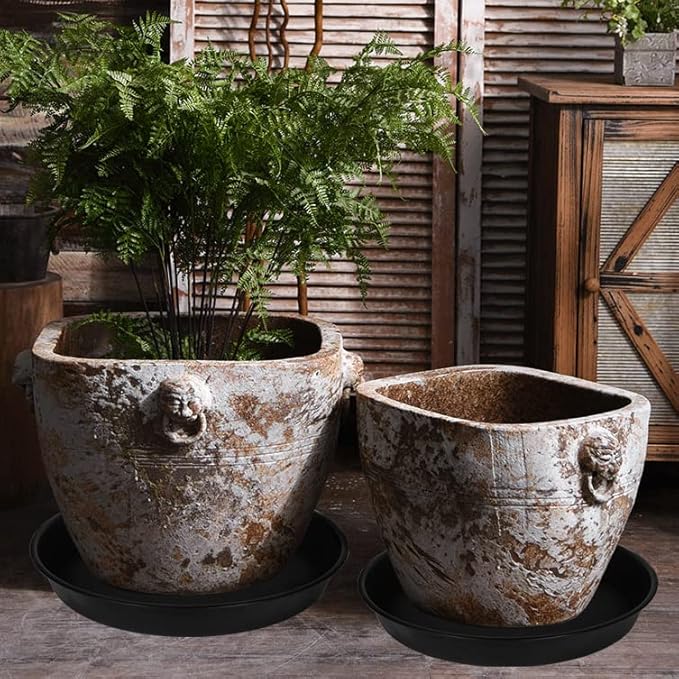 4 Pack of 18 19 inch Plant Saucer Drip Tray, Heavy Duty Large Deep Plant Saucers - Image 6