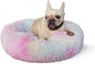 Calming Donut Dogs Beds for Small Dogs Washable, 23inch Plush Round Pet Bed for by nononfish