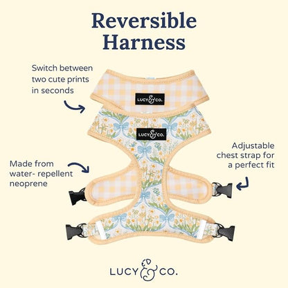 Lucy & Co. Sunshine and Daffodils Reversible Dog Harness, Adjustable Comfort Fit - Image 3