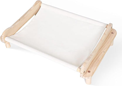 Elevated Wooden Cat Bed – 24"x15.7"x5.9" Breathable Hammock Pet Bed - Image 9