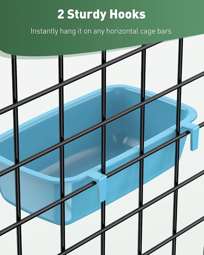 Pawfly 4 Pcs Cage Cups Hanging Plastic Bird Cage Feeders - Image 4
