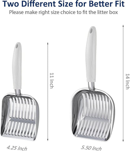 WePet Cat Litter Scoop, Aluminum Alloy Sifter, Kitty Metal Scooper, Deep Shovel - Image 2