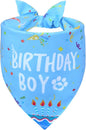 Dog Birthday Bandana Boy for Medium Large Dogs, Reversible 2 Patterns in 1 by WoffBow