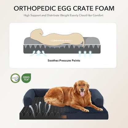 Orthopedic Dog Beds for Extra Large Dogs, Waterproof Egg Crate Foam XL Dog Bed - Image 2