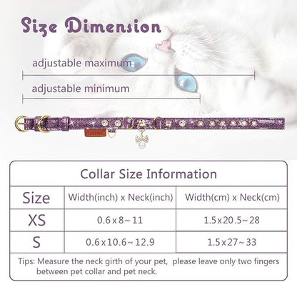 PetsHome Cat Collar, Dog Collar, PU Leather Adjustable Pet Collar - Image 7