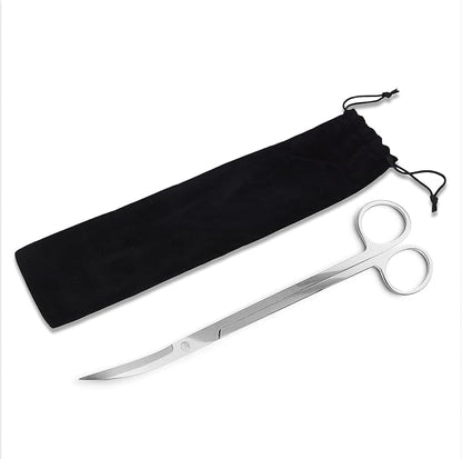 Mandala Crafts 12 Inches Silver Stainless Steel Curved Aquarium Scissors - Image 4