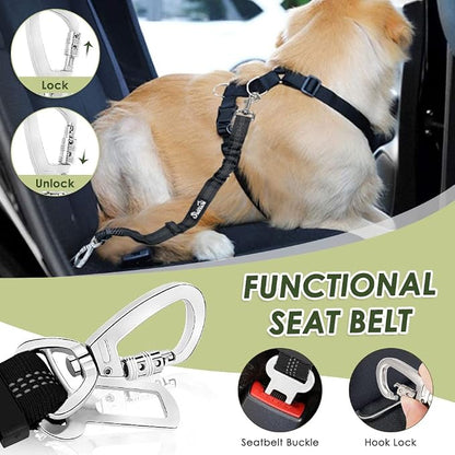 SlowTon Dog Seat Belt Harness for Car, Dog Car Harness Adjustable Mesh - Image 7