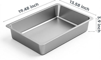 Kirecoo Stainless Steel Litter Box, Large Low Entry Metal Cat Pan Box, Indoor - Image 2